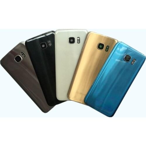 For Samsung Galaxy S7 Edge G935 S7 G930 Battery Back Cover Door Housing Replacement Repair Parts + rear Camera Glass Lens Frame