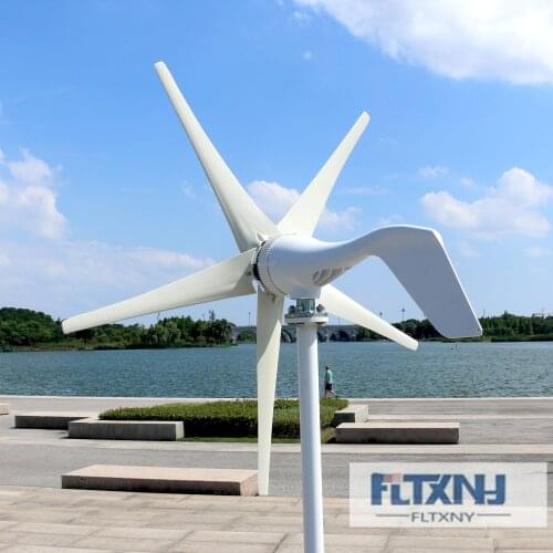 Home Small Wind Turbines Generator 400W 12V 24V 3 Phase AC Horizontal 5 Blades Windmill for Streetlight