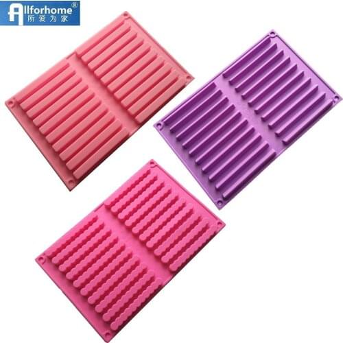 20 Bar Silicone Cake Baking Mold Cake Pan Ice Cube Tray Popsicle Chocolate Stick Mold Soap Cookie Biscuit Long Ice Making Mould