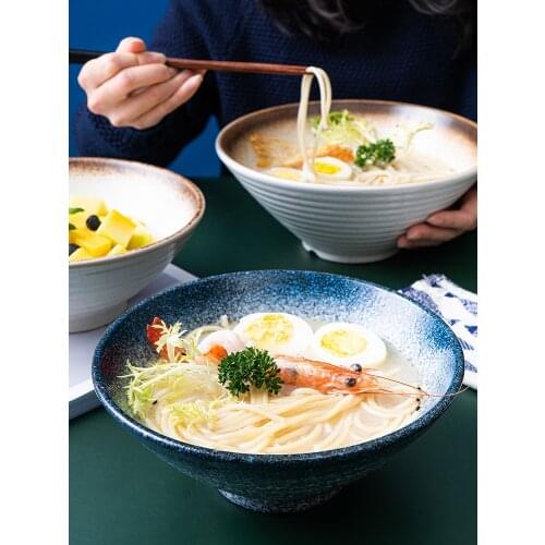 Japanese style ceramic bowl ramen bowl tableware set household noodles big bowl rice bowl ramen bowl