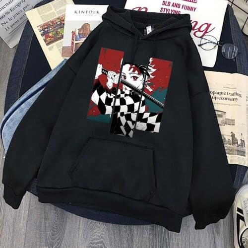 Classic Anime Demon Slayer Kimetsu No Yaiba Unisex Hoodies Fashion Harajuku Cartoon Pullover Tanjirou Kamado Rengoku Sweatshirts