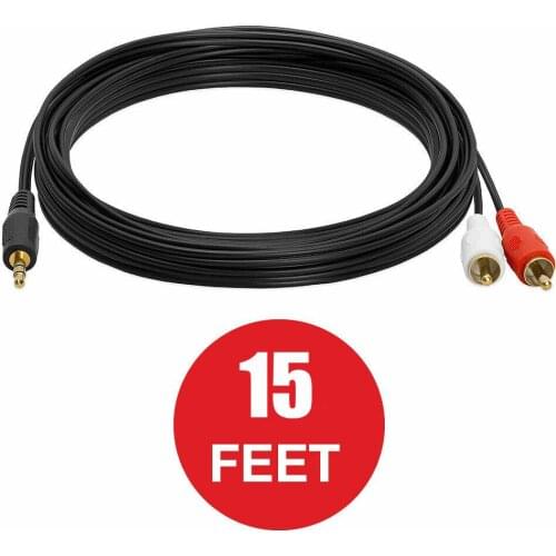 KuuIee Rca Audio Cable 1/8" Stereo Male to 2-RCA Male Y Splitter Wire for TV PC