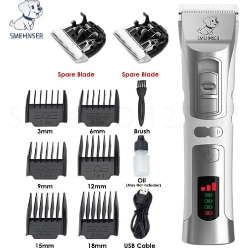 Dog Clipper Cat Hair Clippers for Dog Rechargeable Grooming Shaver Set Professional Pet Trimmer Electric Haircut Machine 3 Speed