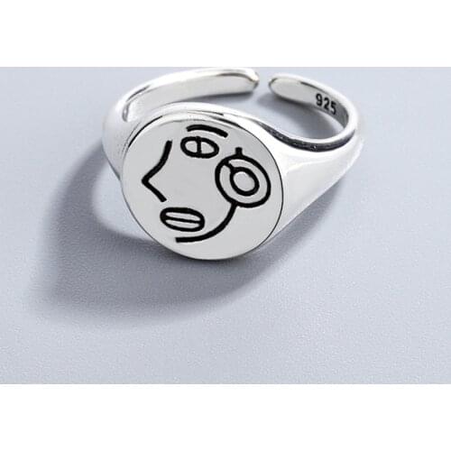 Miuoxion Wholesale Retro Minimal Portrait Ring Personality Fashion Party Jewelry For Women Feature Namour Charm Gift All Seasons