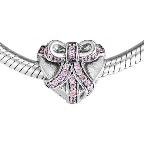 Authentic 925 Sterling Silver Heart present silver Charms Bead Fits Women Bracelets DIY Beads Jewelry Wholesale kralen pulsera