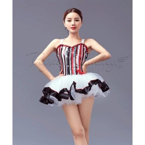 New Ballet Tutu Gymnastic Leotard Children Tutu Dance Dress Women Striped Sequins Stage Costumes Adults Classical Dancewear