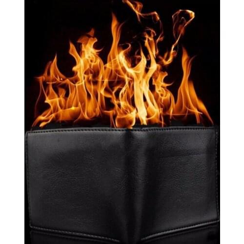 Flame Wallet Magic Tricks Leather Wallet Magician Trick Stage Street Show Magic Props Funny Bifold Wallet Magic Tools G8027