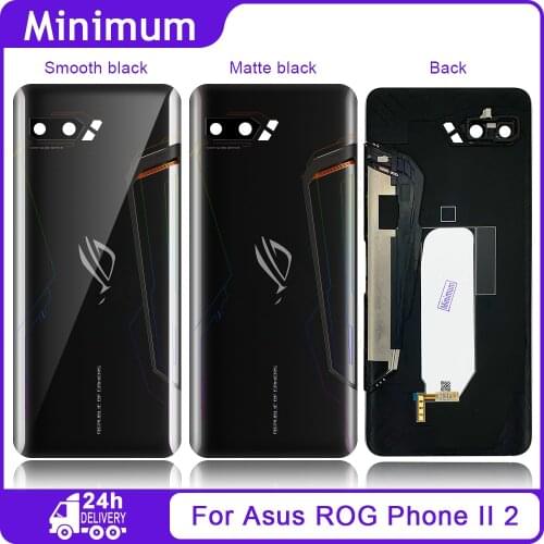 Original Best For Asus ROG Phone II 2 ZS660KL I001D I001DA I001DE 6.59" 3D Glass Rear Back Battery Cover Housing + Glass Lens
