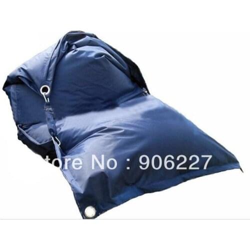 The original !! outdoor buggle up Navy blue bean bag, large strong beanbag chair - free shipping