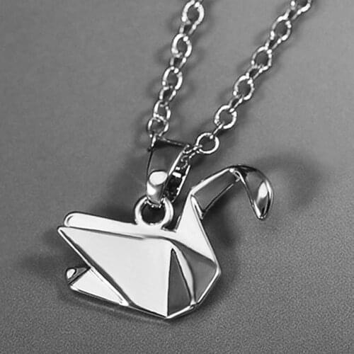 JK Paper Crane Shape Charms Necklace Simple Birthday Present for Women Daily Collocation Necklace Fashion Jewelry Wholesale