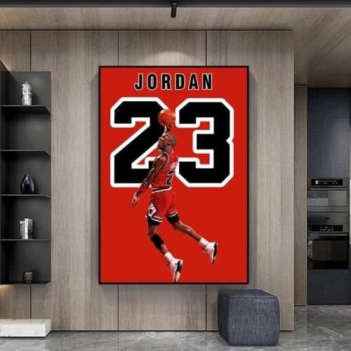 Canvs Poster JORDAN 23 CANVAS Bulls Flyer Michael Jordan and James Fan Print Wall Art Boy Room Decoration Painting