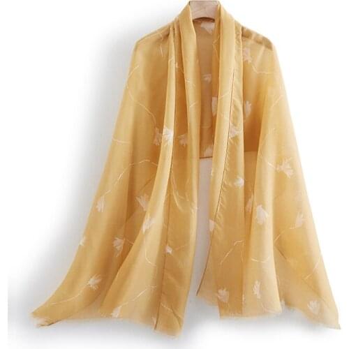 JHBeute 2021 Fashion Printed Scarf Shawl Temperament Versatile Womens Scarf Long Wrap Scarf Silk Shawl Sunscreen Bandana