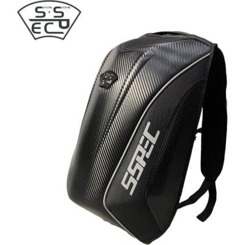 SSPEC Waterproof Motorcycle Tail Bag Multifunction Motor Bike Rear Seat Bag High Capacity Motorcycle Rider Backpack Carbon Fiber