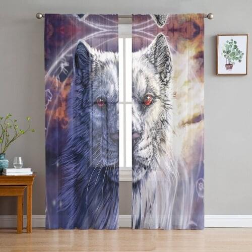 Tiger Window Curtains Bedroom Modern Drape Sheer Tulle Valances Living Room Kitchen Voile Curtain