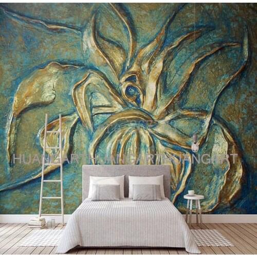 3D Handmade thick knife abstract oil painting Gold Gray gorgeous abstract ART home Decor on Canvas Large murals lobby wall Art