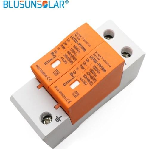 10 piece/lot 2P DC 1000V 20~40KA Din Rail Surge Protective Device House Solar PV System Arrester Surge Protector