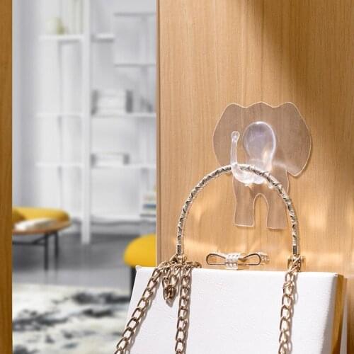 Hanger Keys Creative Elephant Shape Hanging Hook Holder Wall Home Strong Seamless Sticking Hook Decorative Hook Animal Hooks