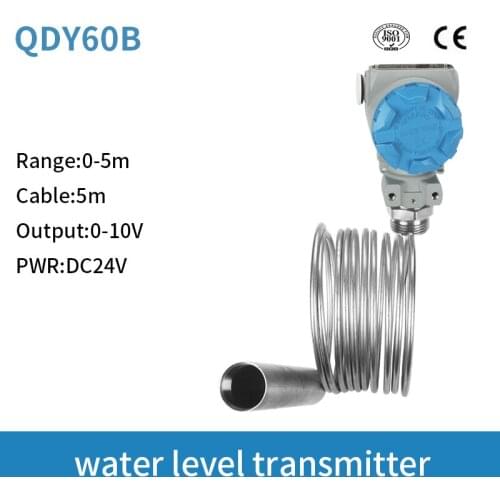 0-10V output High temperature Submersible liquid level transmitter hydrostatic diesel fuel tank level sensor QDY60B