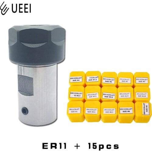 15pcs ER11 1-7mm 1/4 1/8 High Precision Spring Collet with ER11Motor Shaft For CNC Engraving Machine Lathe Mill Tool