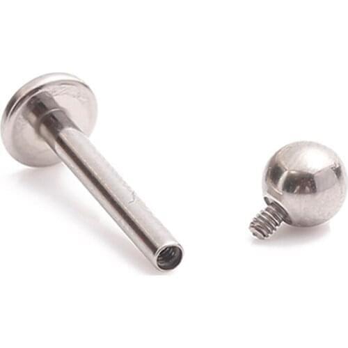 ASTM F136 Titanium Internally Threaded 16G Labret with Ball Body Jewelry