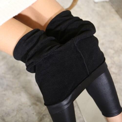 Women Leggings Thick Warm PU Leather Leggings Black Slim Long Pants Women Sexy Skinny High Quality Leggings