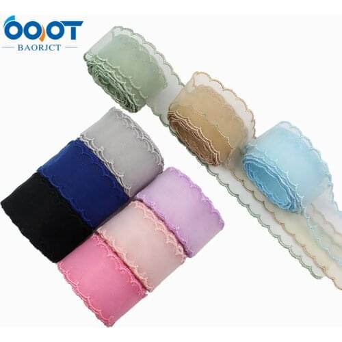 1-1/2'' 5yards Lace gauze Grosgrain Ribbons 38mm DIY Handmade Child Bow Wedding Decoration Gift Wrap Material,L-20611-537