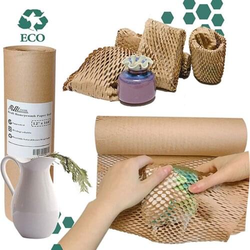 1 Roll Honeycomb Cushioning Paper Roll Eco-friendly Bubble Kraft Paper Wrap for Diy Gift Packing and Moving Paper 30/50 Meters