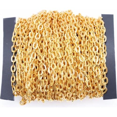 2/2.5/3/3.5/4mm Necklace Chains Bulk 2m/lot Antique Bronze/Gold/Silver/Rhodium Rolo Chain For Necklace Jewelry Making Findings