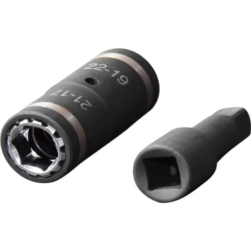 2 Pcs Tire Socket Set Include 4 in 1 Tire Impact Socket Set 1/2 Drive Impact Flip Socket and 3 inch Extension Bar Heavy Duty