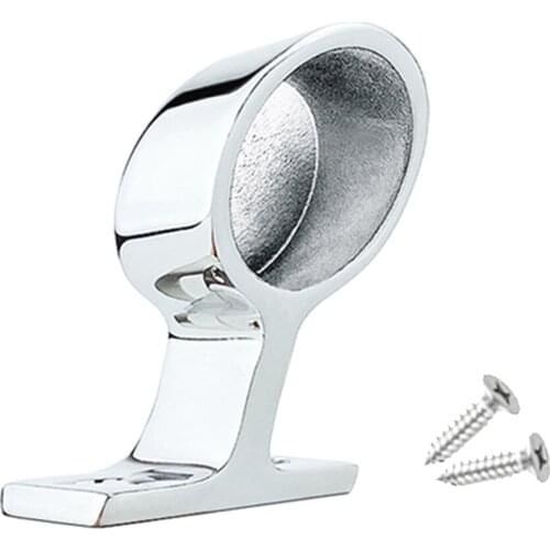 22mm or 7/8" Stainless Steel Marine Hand Rail Fitting Bracket Right End Stanchion, Square Base