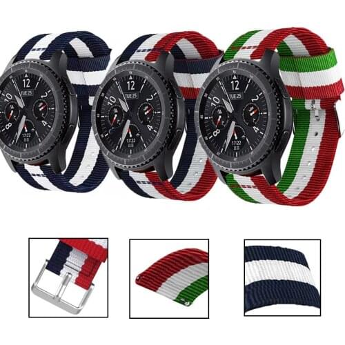 22mm Watch Strap for Samsung Galaxy Watch 46mm Active 3 45mm Gear S3 Classic Sports Canvas Nylon Strap Quick Release Watch Band