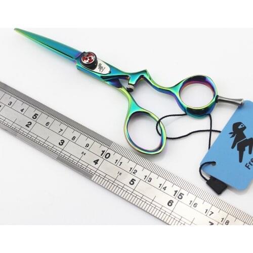 5.5 inch personality green hairdressing scissors flat scissors hair salon special scissors convenient and practical