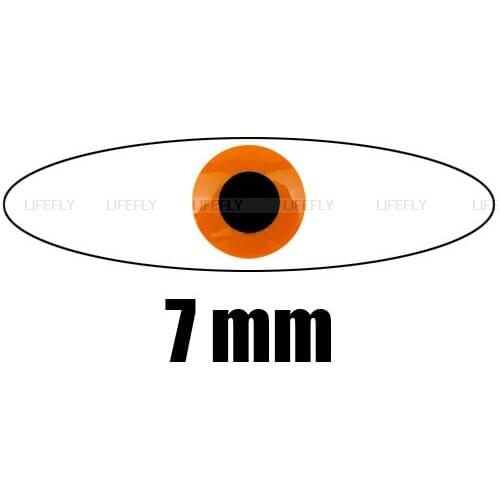 7mm 3D FL. Orange / Wholesale 700 Soft Molded 3D Holographic Fish Eyes, Fly Tying, Jig, Lure Making 17/64"