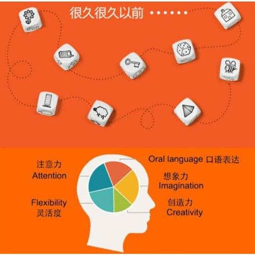 9 pcs Dice Puzzle Telling Story Board Game Box Family/Party/Friends Parents With Children Best Birthday Gift Montessori toys