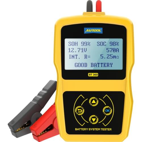 Original Autool BT360 Auto Battery Tester 12V Automotive Battery Analyzer 2000CCA 220AH Multi-Language BAD Cell Test Car Tools