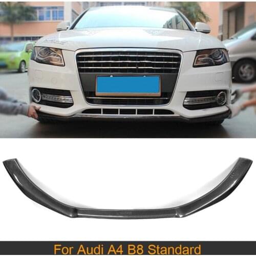 Carbon Fiber Car Bumper Front Lip Auto Front Spoiler for Audi A4 B8 Standard 2009 - 2012 Non for Sline
