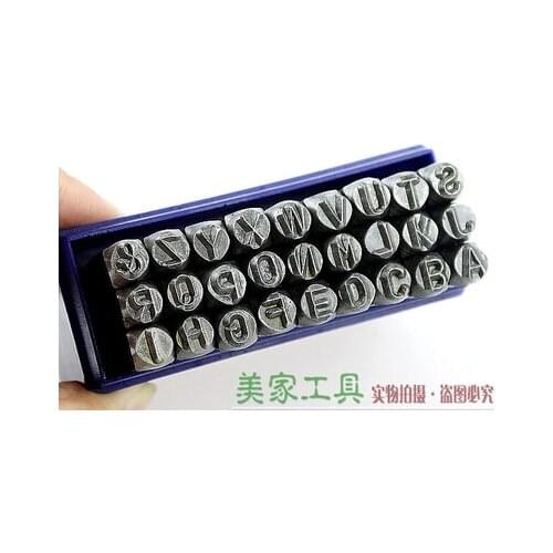 FREE SHIPPINJG jewellers tool alloy steel 4mm metal letter punch stamping set, good hardness and tenacity, number stamping punch