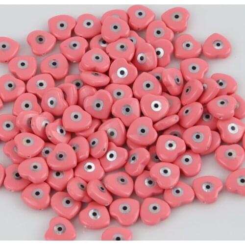 10Pcs/lot 8mm 10mm Natural Pink Shell Beads Mother-of-pearl Evil Eyes Beads for DIY Jewelry Making Necklace Bracelet Accessories