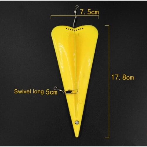 Fishing Diving Board Plastic Material With Rotating Ring With Lead Fishing Tool Yellow