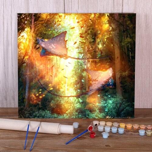 Scenery Life Paint By Numbers Set Oil Paints 40*50 Paiting By Numbers Loft Wall Picture Children Wholesale Wall Art Drawing