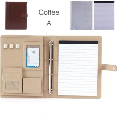 Multifuction faux leather file folder a4 safe for documents paper bag document folders padfolio for office accessories 1200H