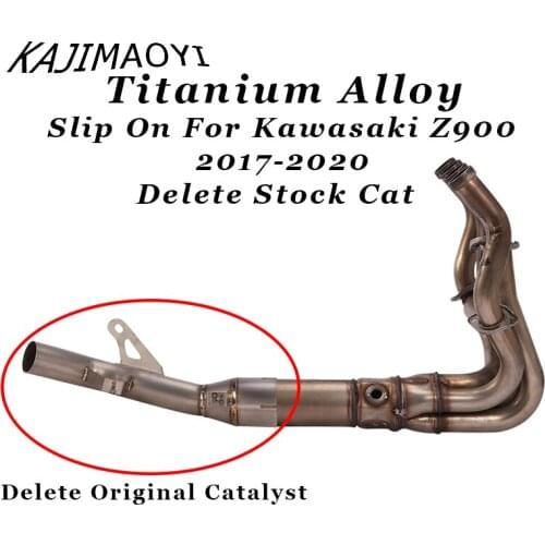 Motorcycle exhaust Modified Escape Titanium alloy Middle Link Tube Catalyst Removal Eliminator Slip On For Kawasaki Z900