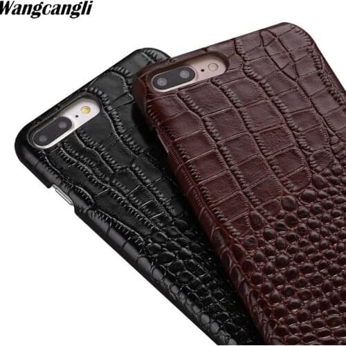 New business phone case for iPhone 7 crocodile pattern Genuine leather phone case half-pack mobile phone protection case