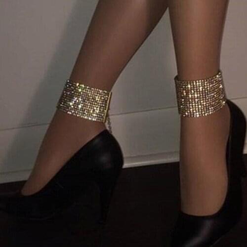 New Punk Sexy Shiny Rhinestone Anklets For Women Ethnic Ankle Chain Foot Jewelry Anklets Turkish Barefoot Party