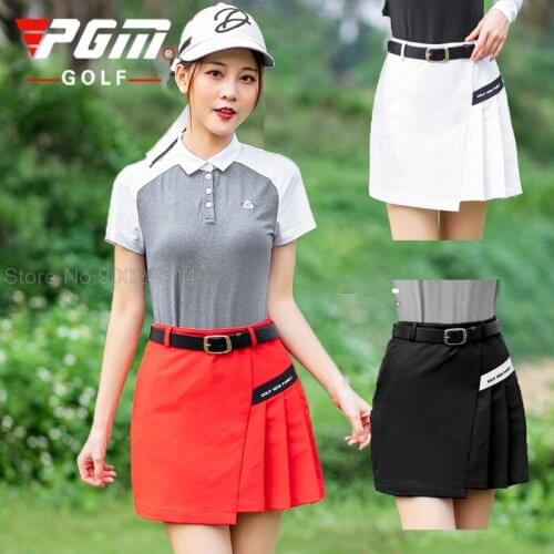 Pgm Womens Golf Skirt Summer Leisure Athletic Sports Short Skirt for Ladies Pleated Tennis Mini Skirt Safety Fold Dress 골프웨어