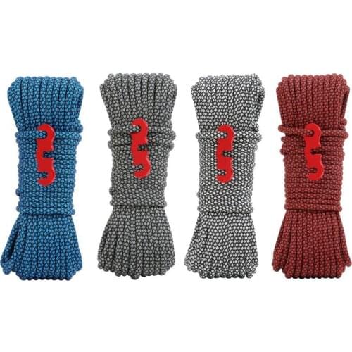 1 set of professional travel adjustable alloy buckle tent rope 260KG bearing 4m outdoor camping tent fixed rope