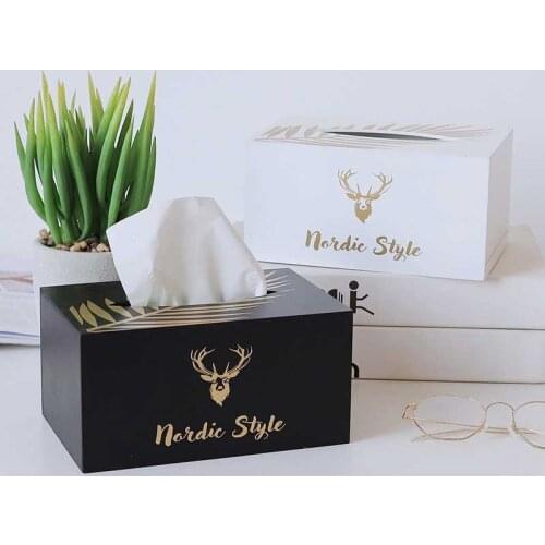 Rectangle Wooden Tissue Box for Home Kitchen Bathroom Car Nordic Style Wood Napkin Holder Dispenser Organizer