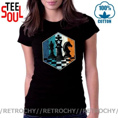 Retrochy Chess Retro T-shirt Vintage Chess game T shirt Women Distressed Play Chess tshirt 2021 Idea design Short Sleeves Tees