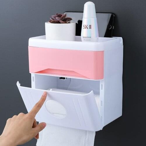 Modern Simplicity Multifunction Bathroom Tissue Box Punch-Free Wall-Mounted Paper Towel Rack Waterproof Home Paper Towel Rack