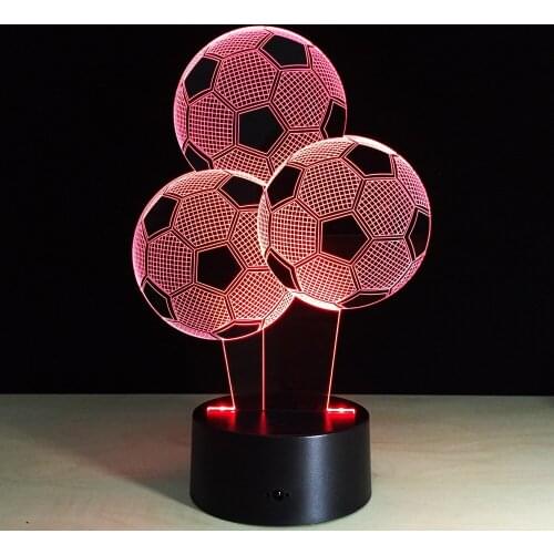 Football Balloon Shape 3D LED lamp 7 Colors Changing 3D Illusion Lamp Soccer Night Light 3D Visual Light Gift For SportFan